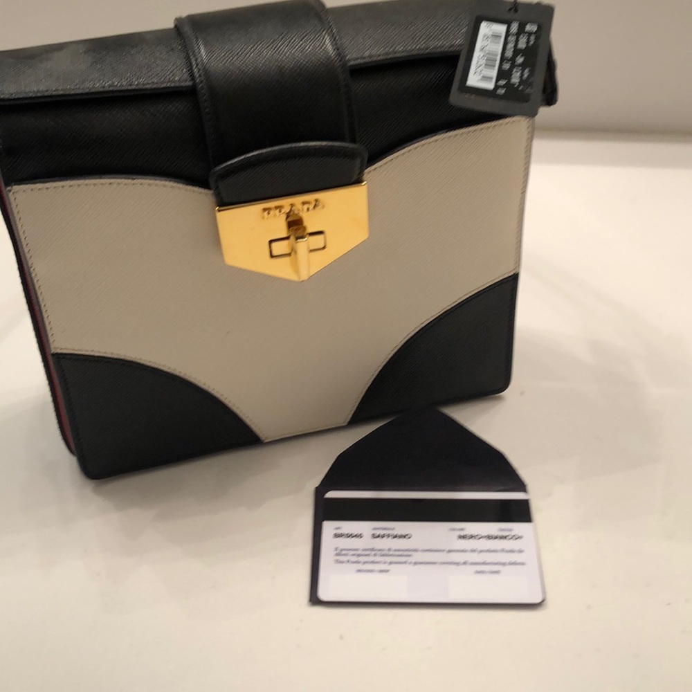 Prada Saffiano Nero + Bianca + Red